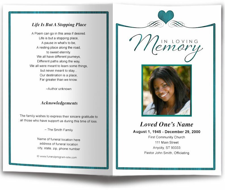 Cherish Funeral Program Template - The Funeral Program Site