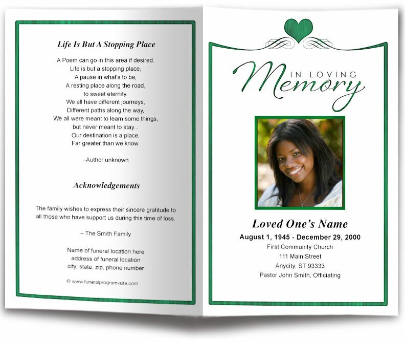 Cherish Funeral Program Template - The Funeral Program Site