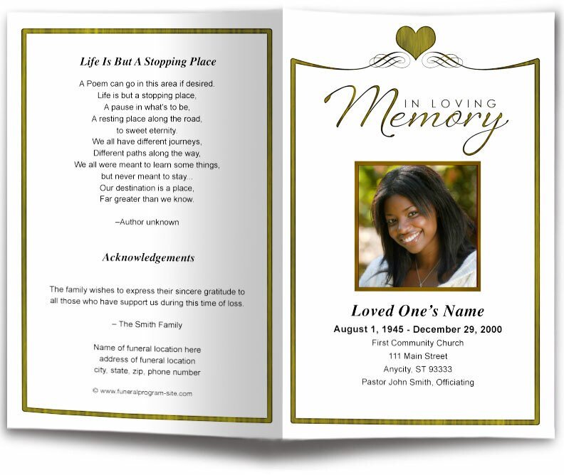 Cherish Funeral Program Template - The Funeral Program Site
