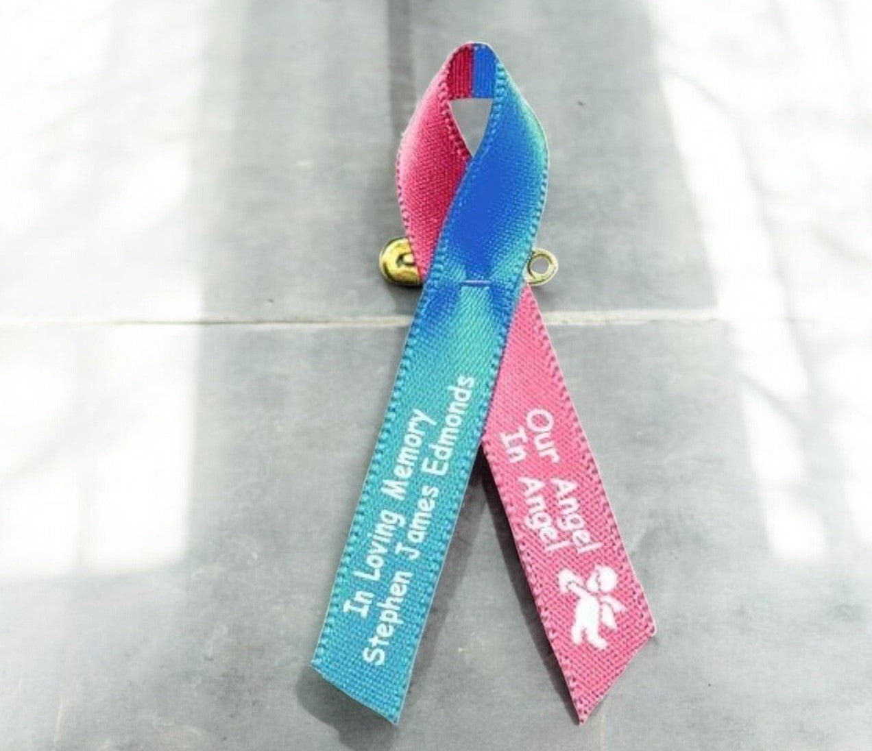 Child or Baby Loss Awareness Ribbon (Blue/Pink) - Pack of 10 - Celebrate Prints