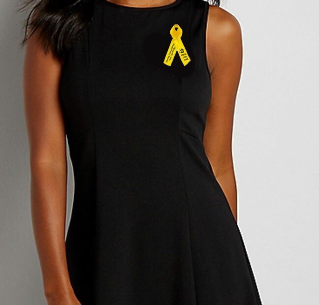 Childhood Cancer Ribbon (Gold) - Pack of 10 - Celebrate Prints