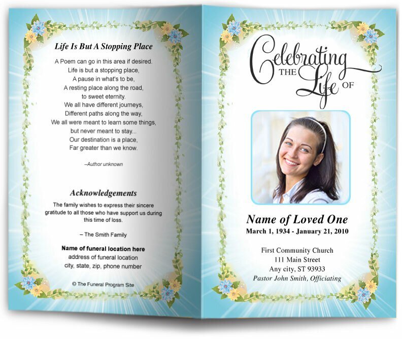 Christie Funeral Program Template - The Funeral Program Site