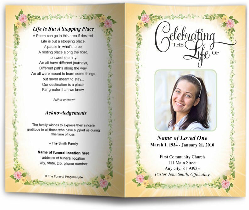 Christie Funeral Program Template - The Funeral Program Site