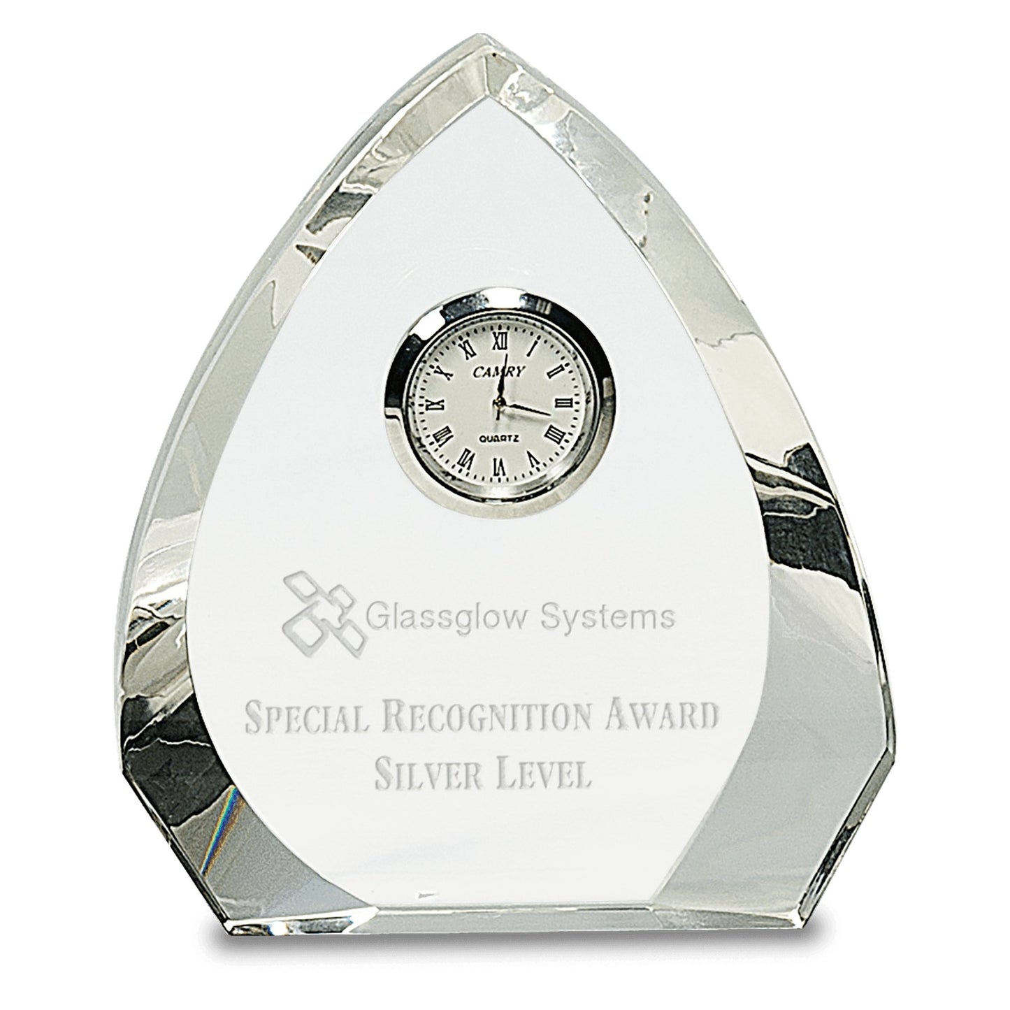 Clear Crystal Arch with Clock - Celebrate Prints