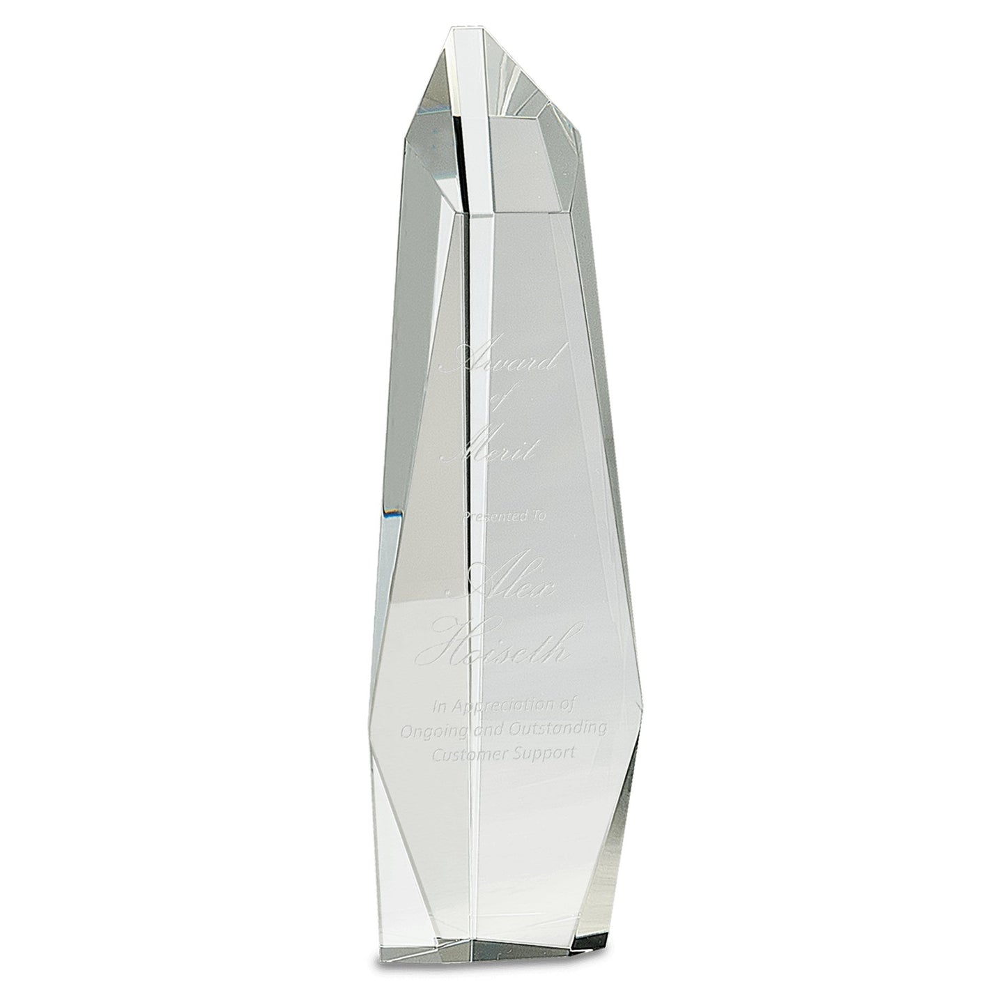 Clear Crystal Facet Slant - Top Tower - Celebrate Prints