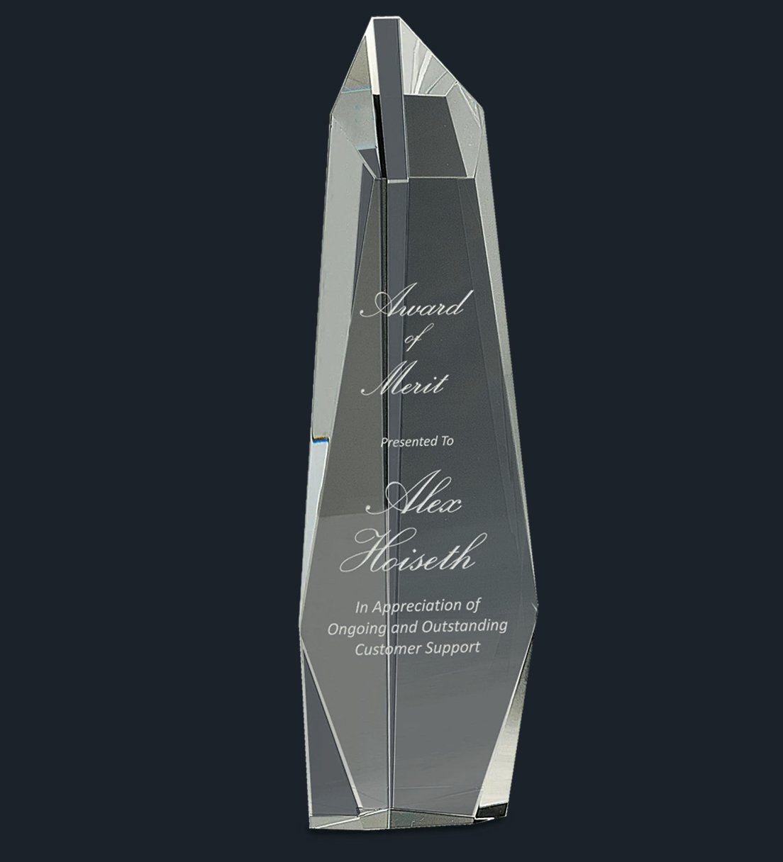 Clear Crystal Facet Slant - Top Tower - Celebrate Prints