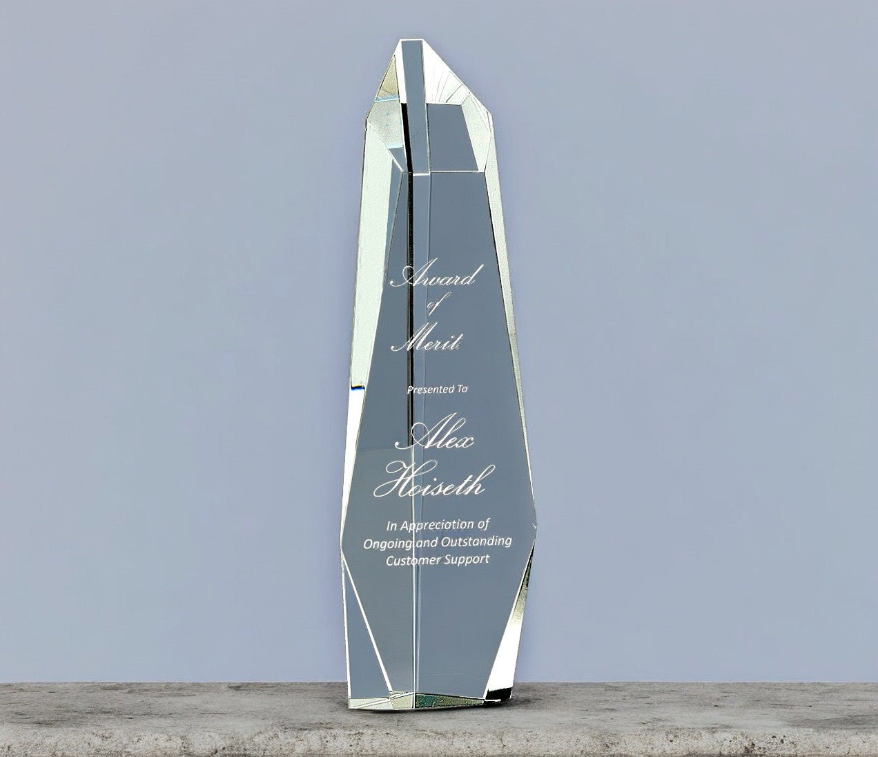 Clear Crystal Facet Slant - Top Tower - Celebrate Prints