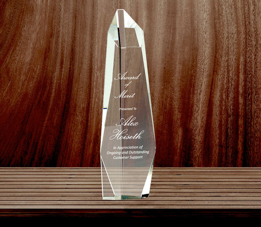 Clear Crystal Facet Slant - Top Tower - Celebrate Prints