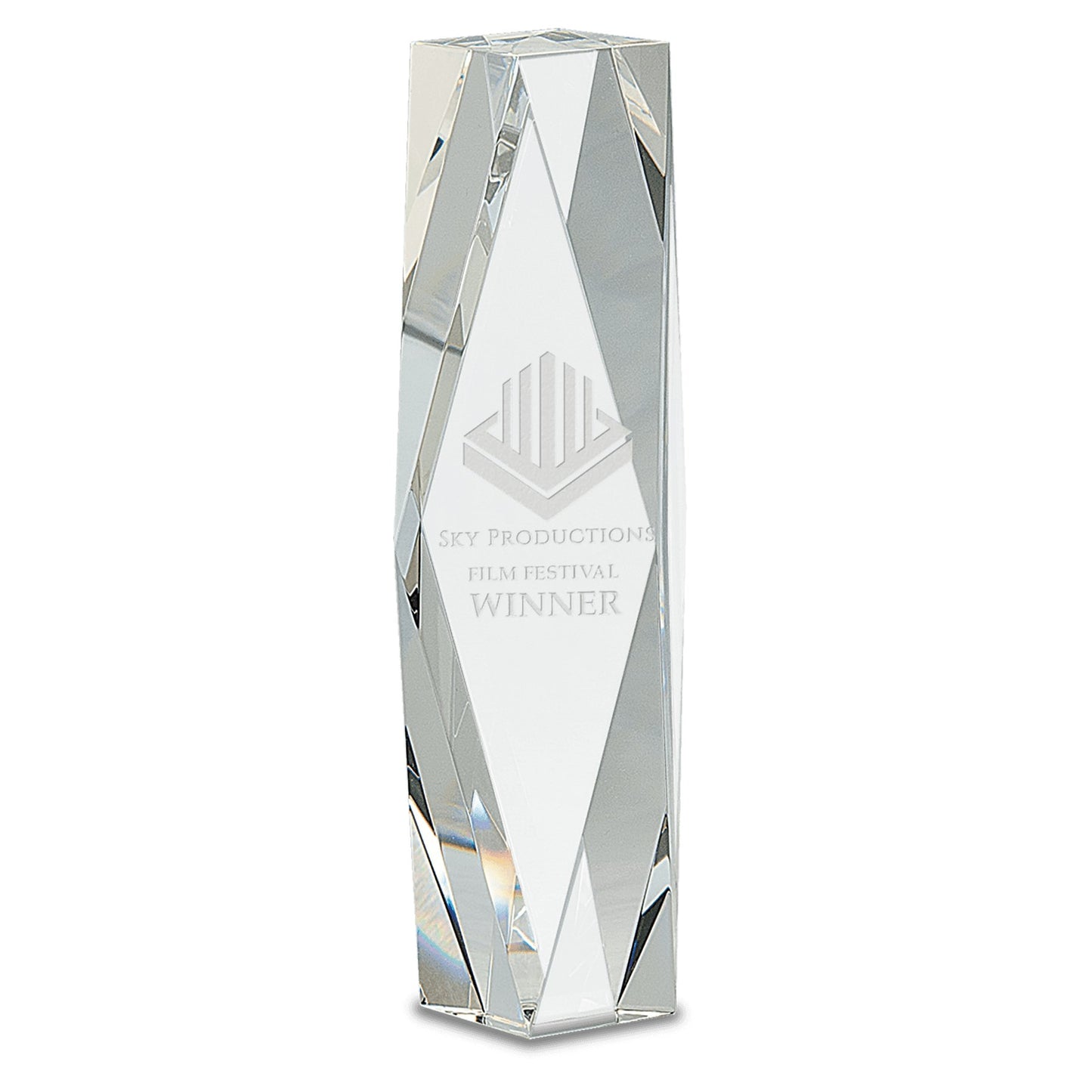 Clear Crystal Facet Tower - Celebrate Prints