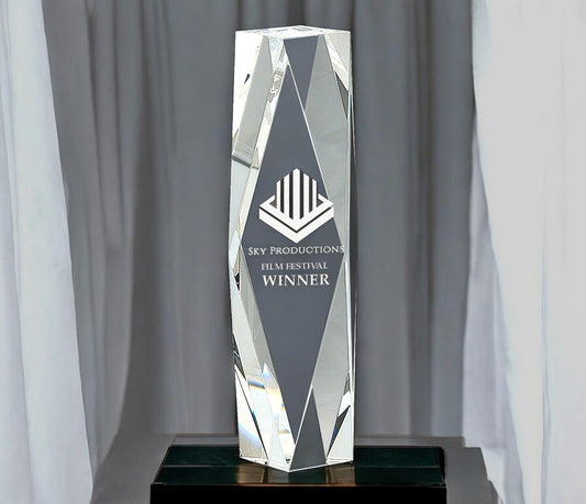 Clear Crystal Facet Tower - Celebrate Prints