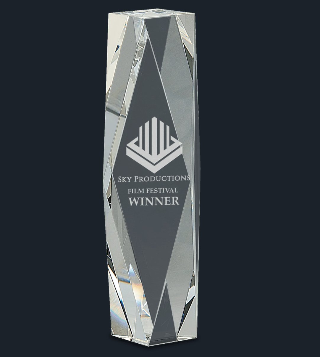 Clear Crystal Facet Tower - Celebrate Prints