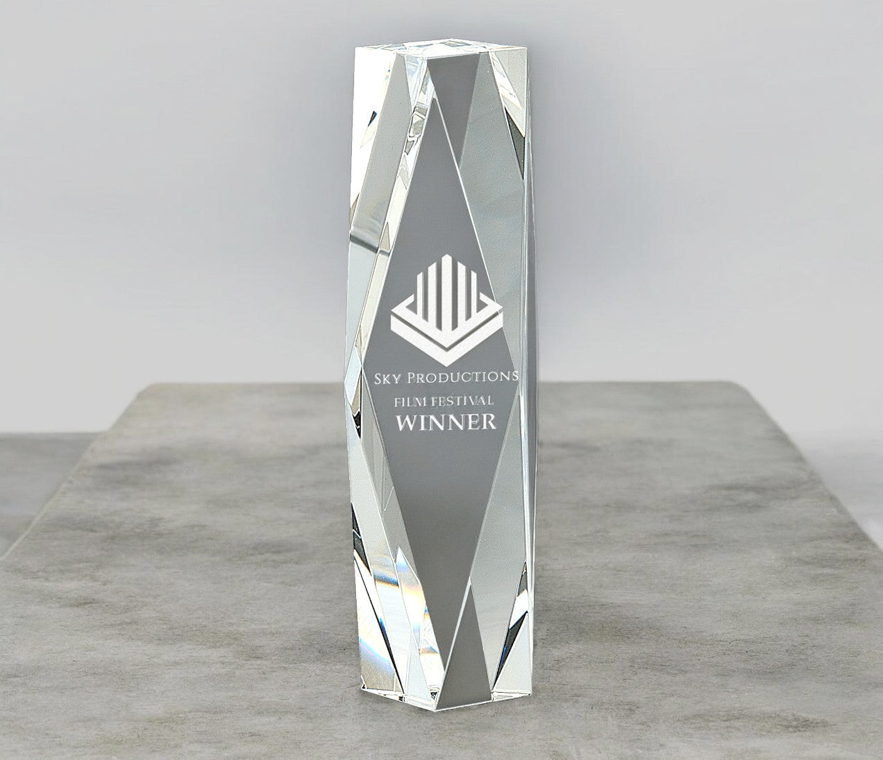 Clear Crystal Facet Tower - Celebrate Prints