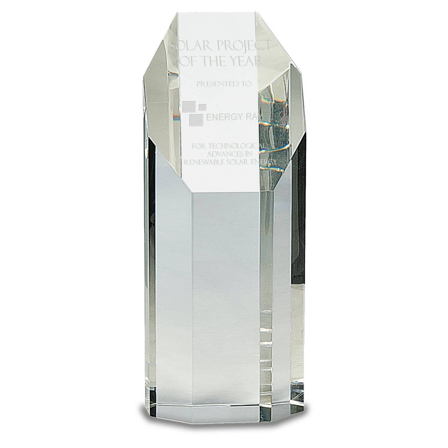 Clear Crystal Octagon Tower - Celebrate Prints