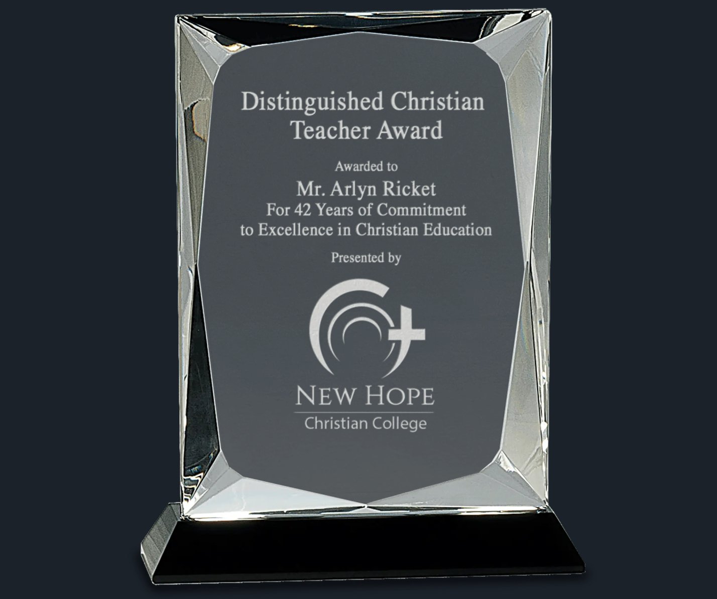 Clear Crystal Rectangle on Black Base - Celebrate Prints