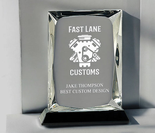 Clear Crystal Rectangle on Black Base - Celebrate Prints