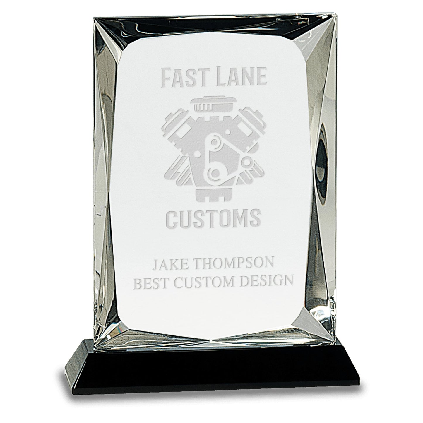 Clear Crystal Rectangle on Black Base - Celebrate Prints