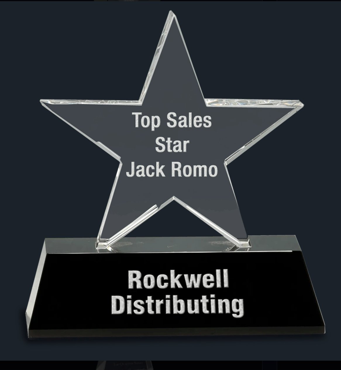 Clear Crystal Star on Black Pedestal Base - Celebrate Prints
