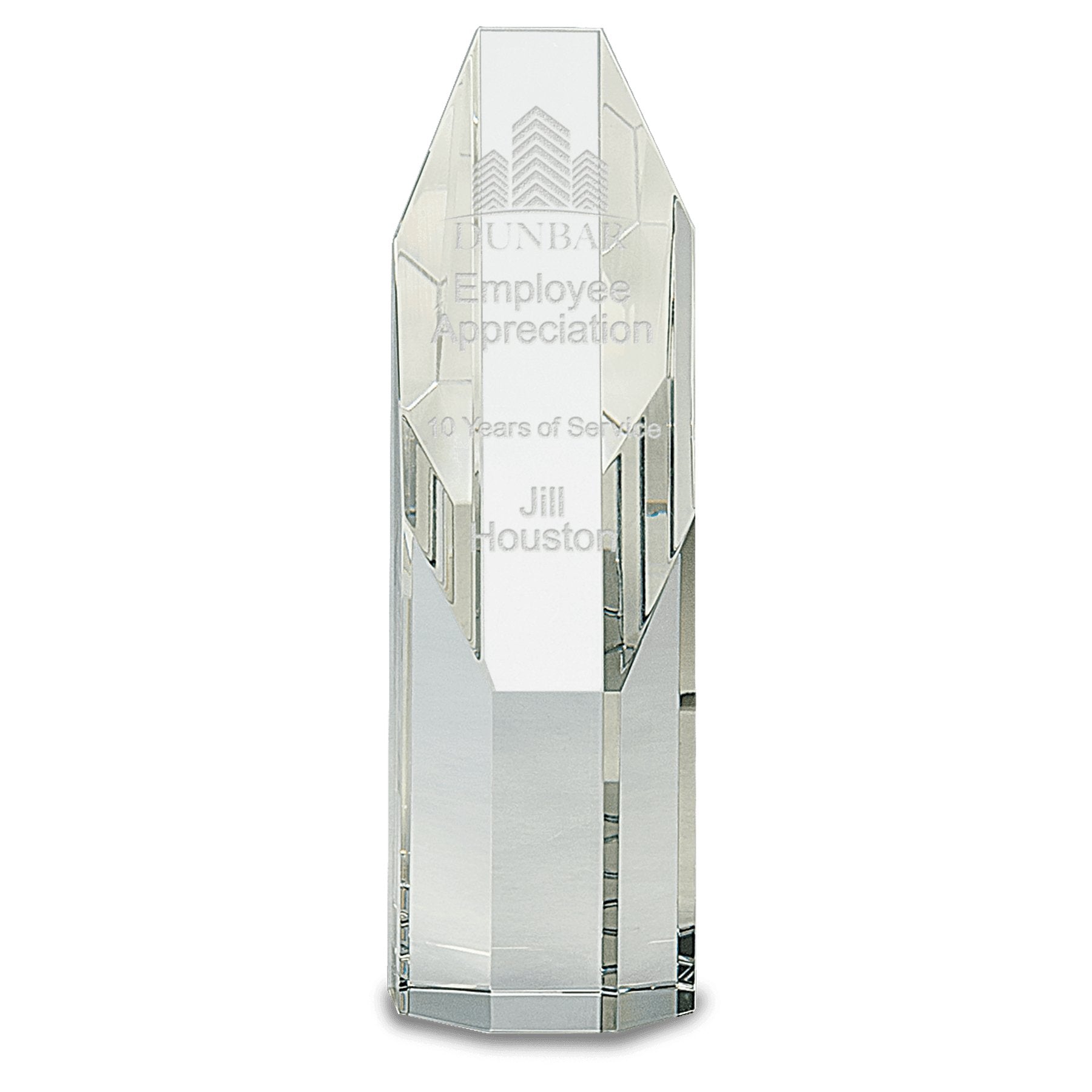 Clear Octagon Slant - Top Crystal Tower - Celebrate Prints