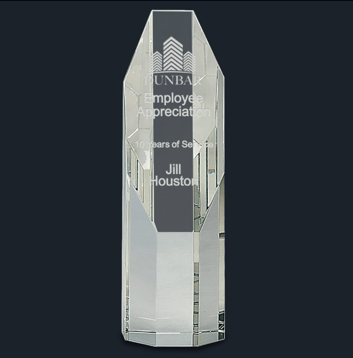 Clear Octagon Slant - Top Crystal Tower - Celebrate Prints