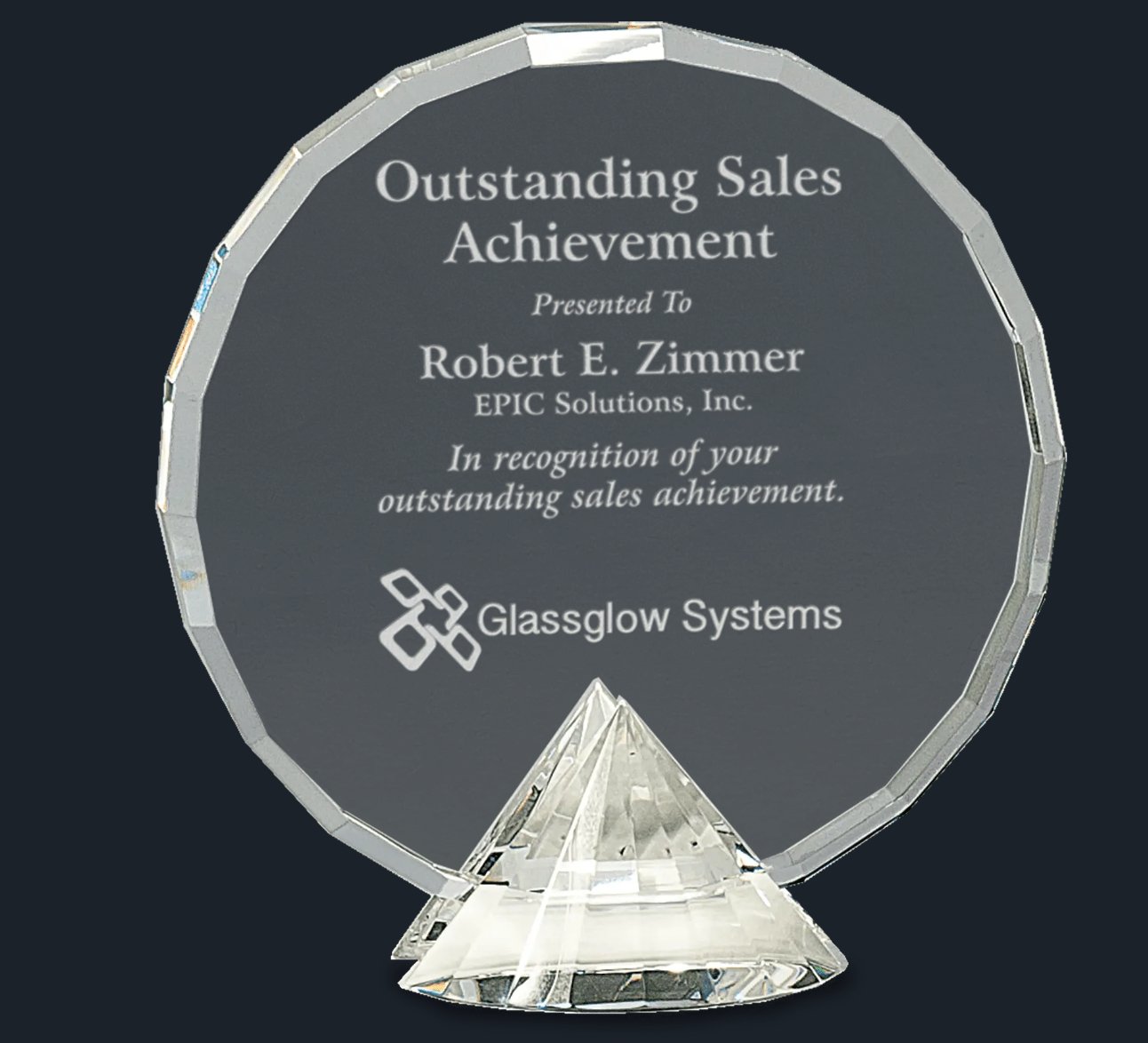 Clear Round Crystal on Clear Diamond Base - Celebrate Prints