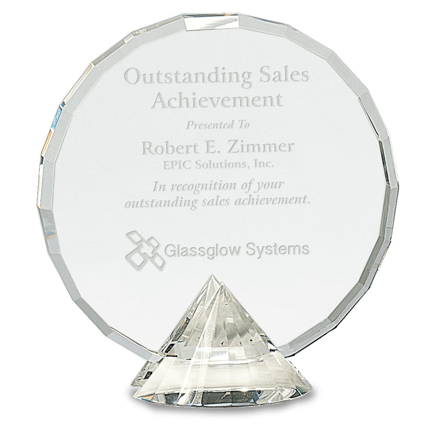 Clear Round Crystal on Clear Diamond Base - Celebrate Prints