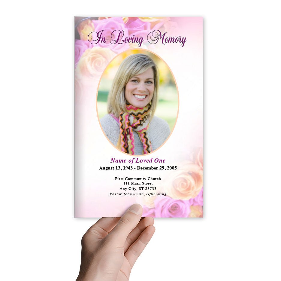 Coral Funeral Program Template - The Funeral Program Site