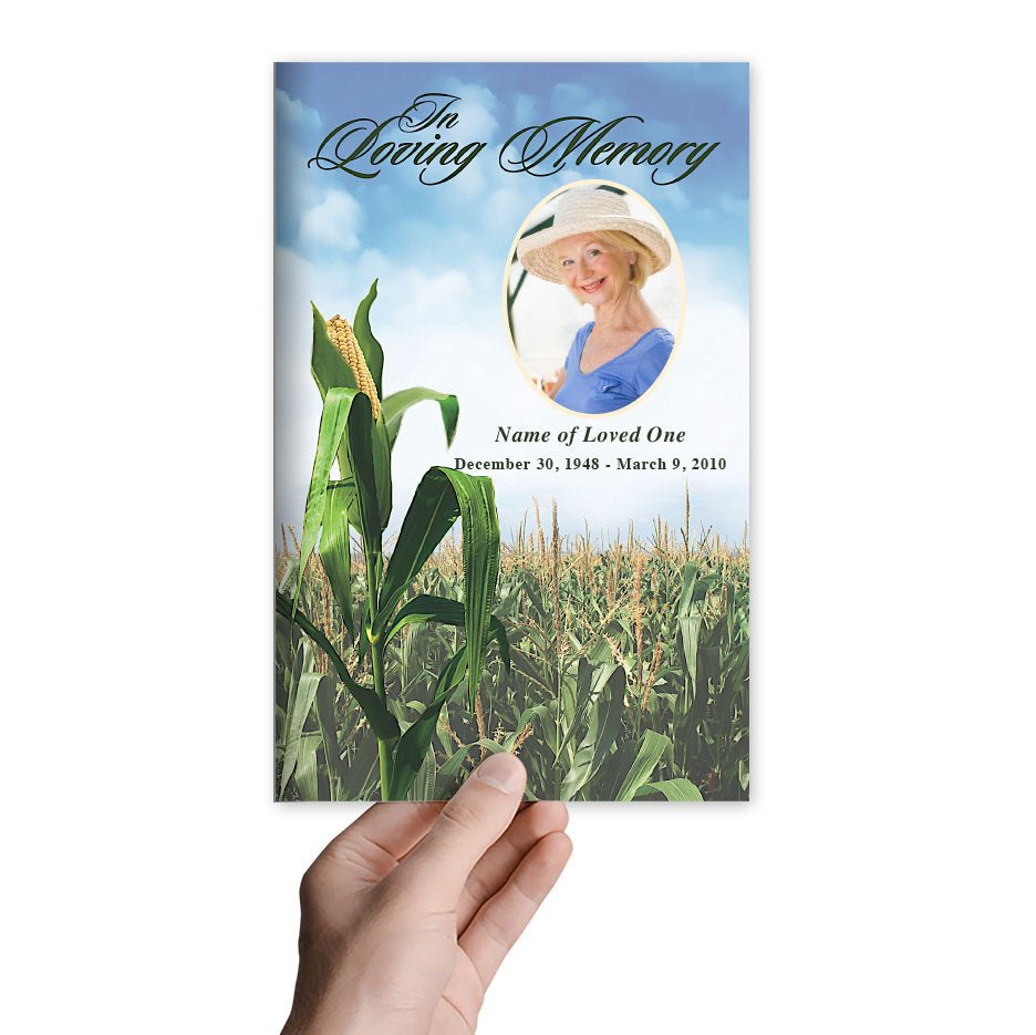 Cornfield Funeral Program Template - The Funeral Program Site