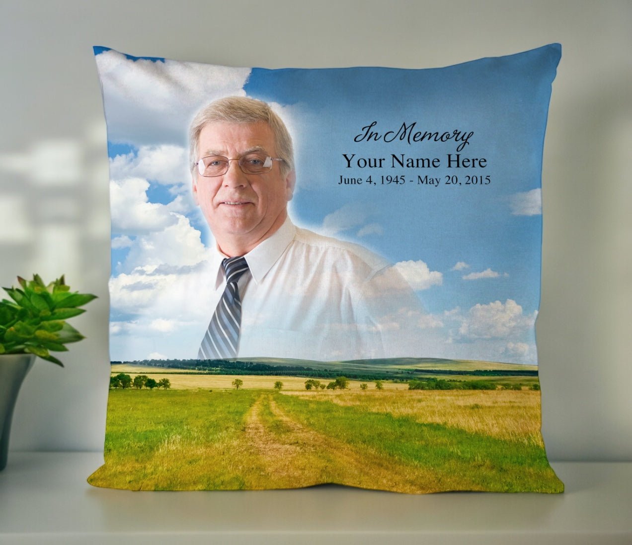 Country In Loving Memory Memorial Pillow - Celebrate Prints