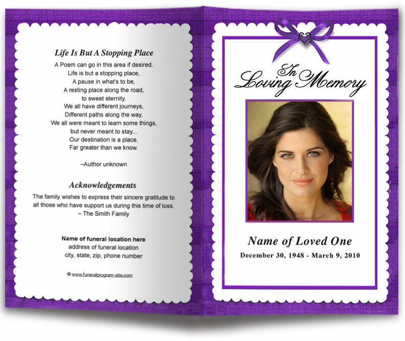 Crimson Funeral Program Template - The Funeral Program Site