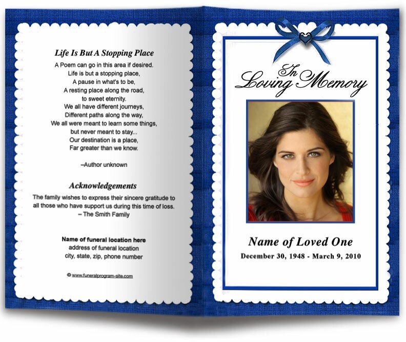 Crimson Funeral Program Template - The Funeral Program Site