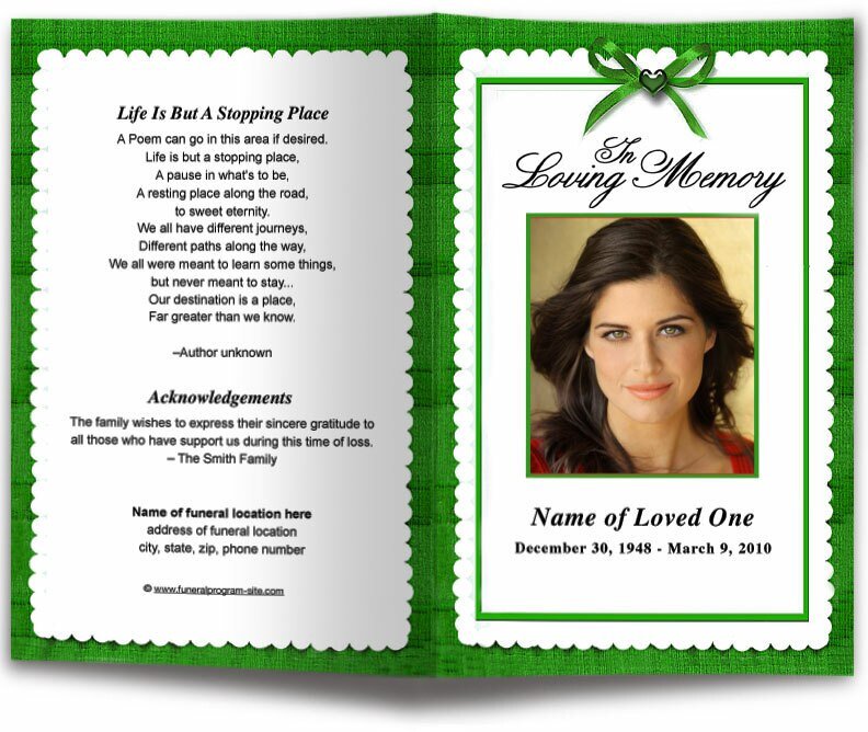 Crimson Funeral Program Template - The Funeral Program Site