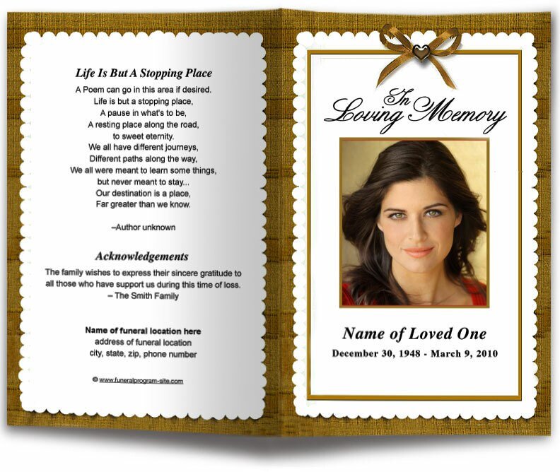 Crimson Funeral Program Template - The Funeral Program Site