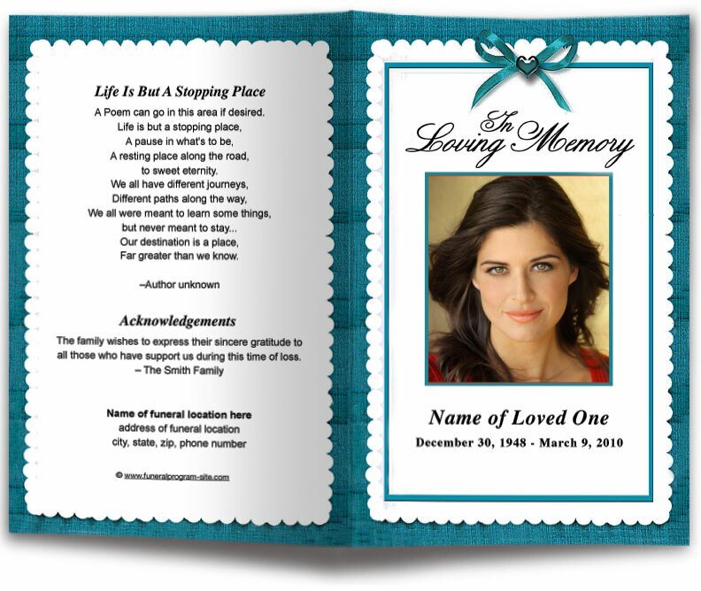 Crimson Funeral Program Template - The Funeral Program Site