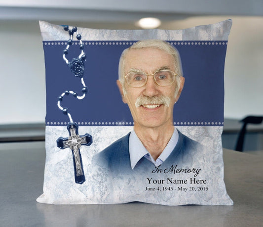 Crucifix In Loving Memory Memorial Pillow - Celebrate Prints