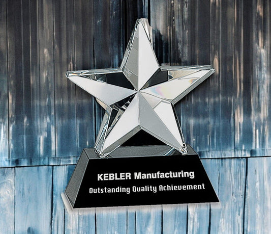 Crystal 3D Star on Black Base - Celebrate Prints