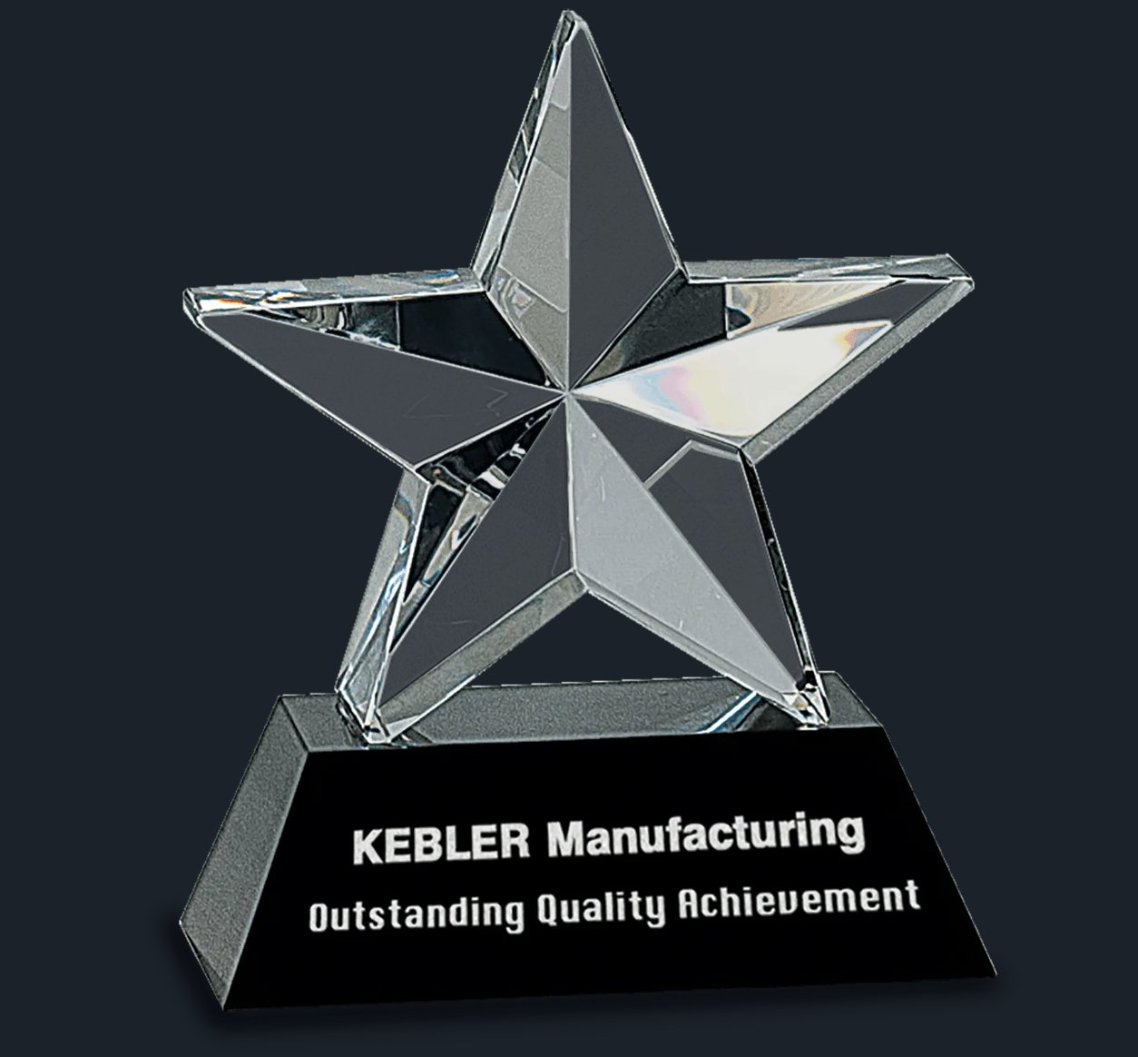 Crystal 3D Star on Black Base - Celebrate Prints