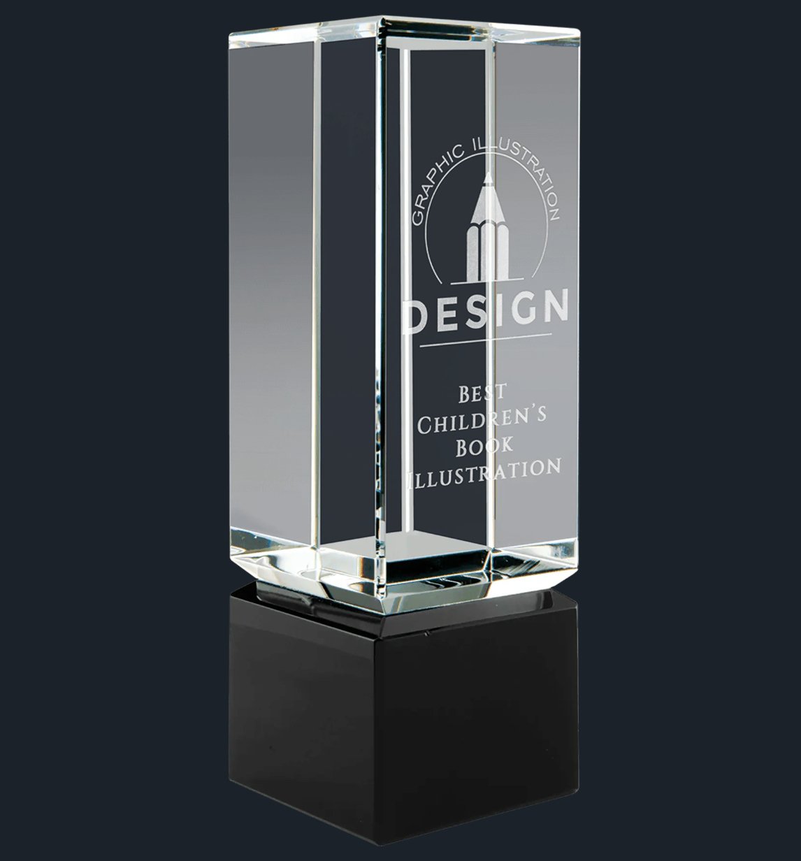 Crystal Block on Black Crystal Base - Celebrate Prints
