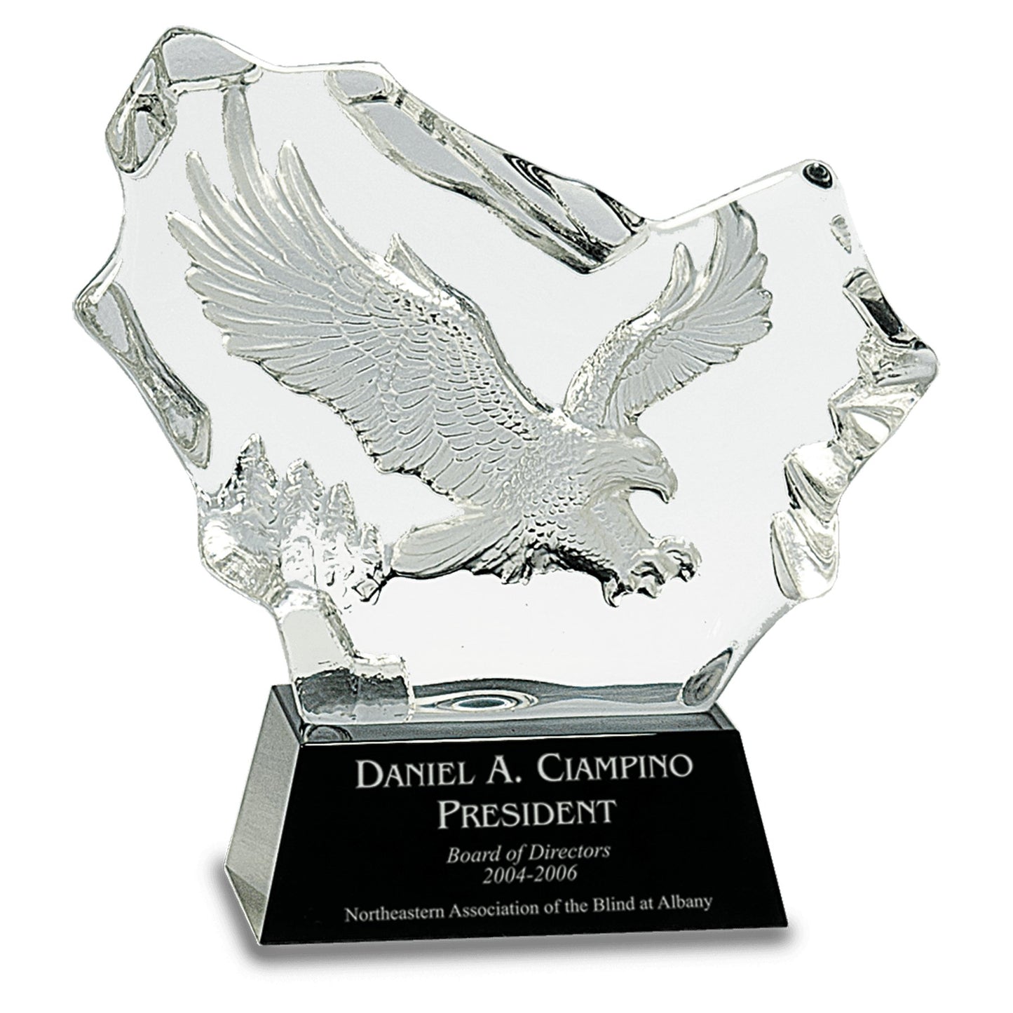 Crystal Carved Eagle on Black Base - Celebrate Prints