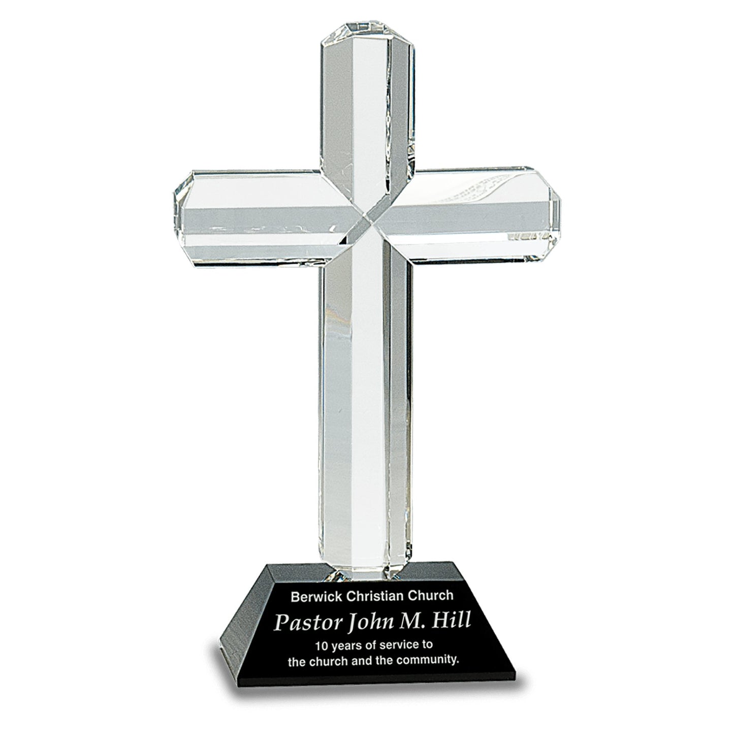 Crystal Cross on Black Pedestal Base - Celebrate Prints