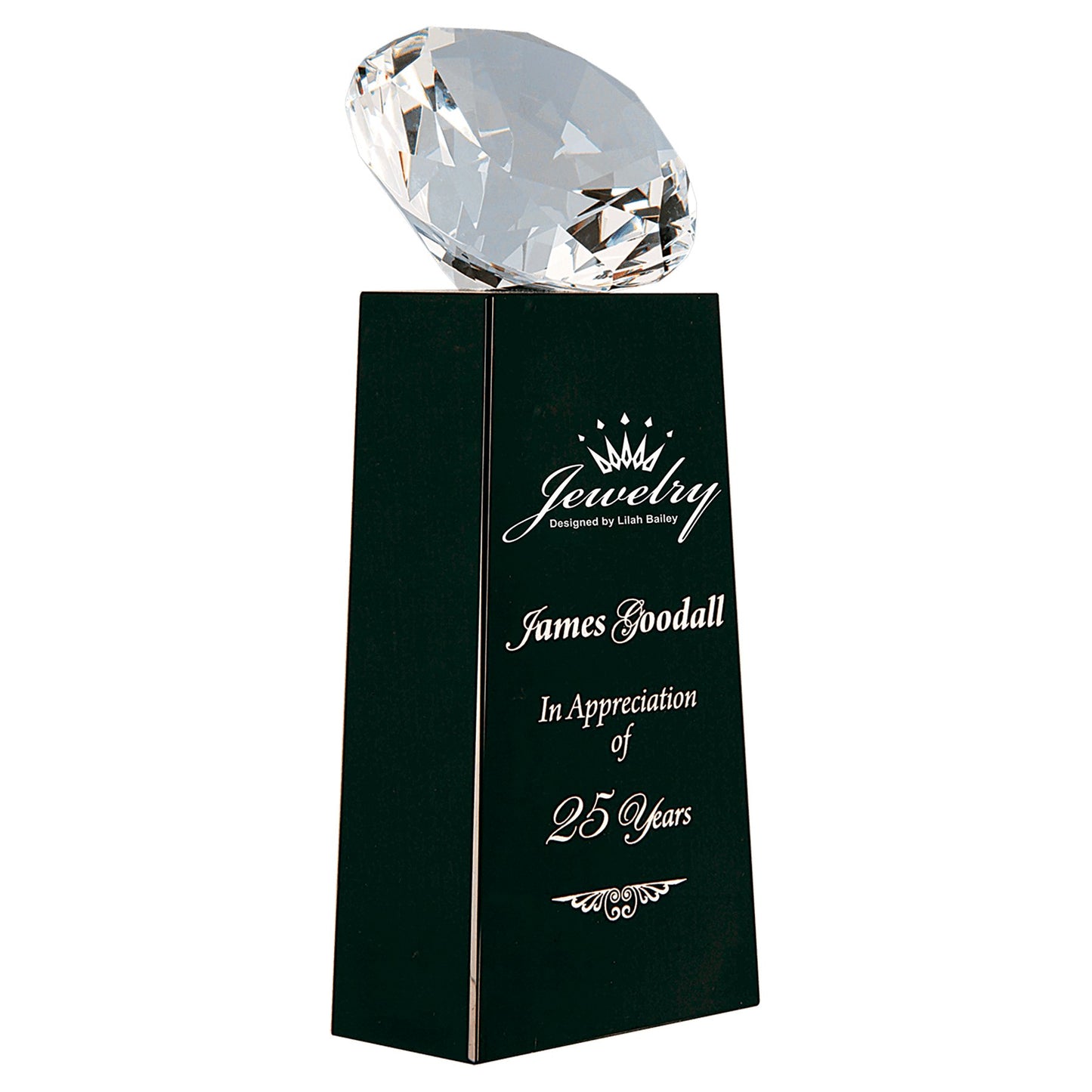 Crystal Diamond on Black or Crystal Pedestal - Celebrate Prints