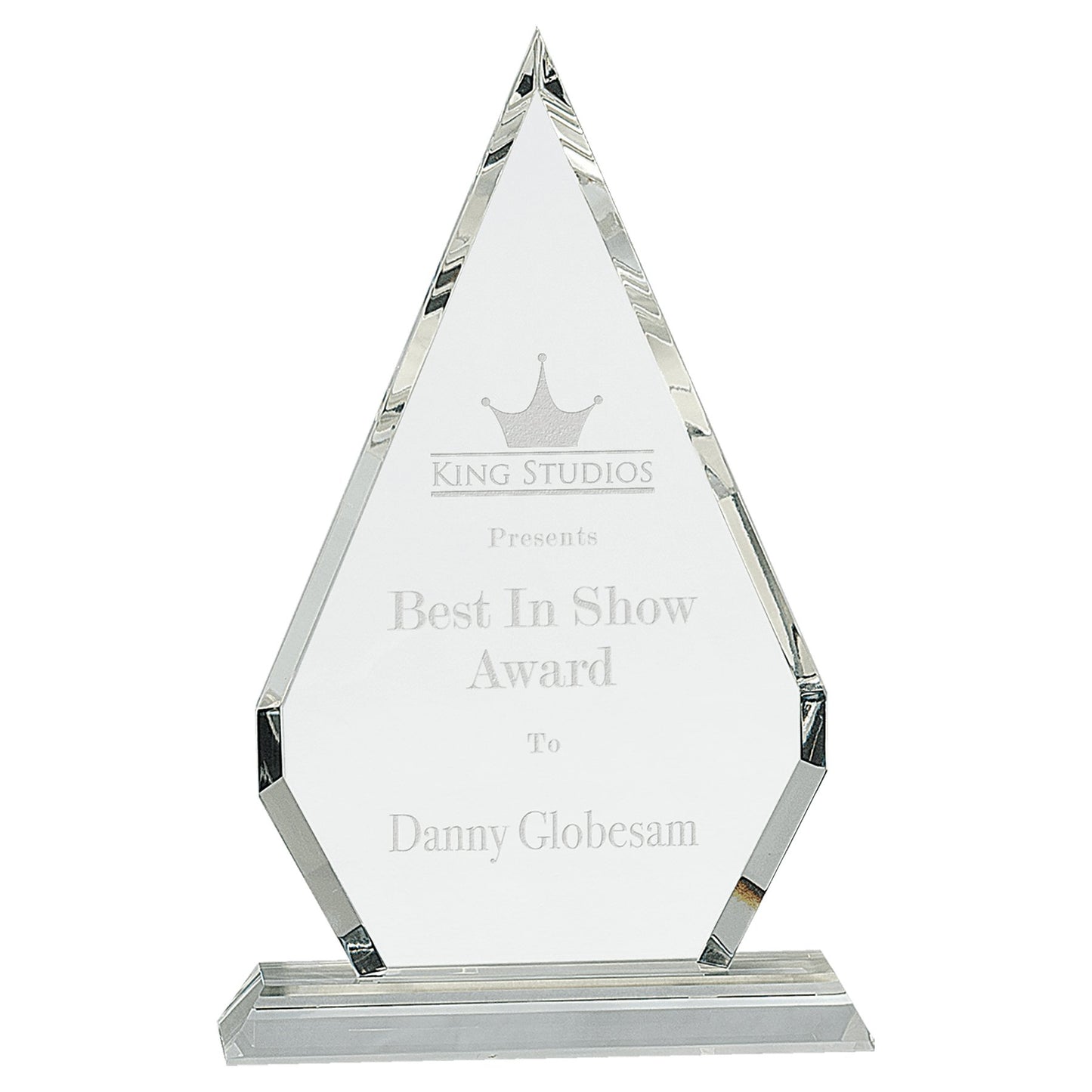 Crystal Diamond on Clear Pedestal Base - Celebrate Prints