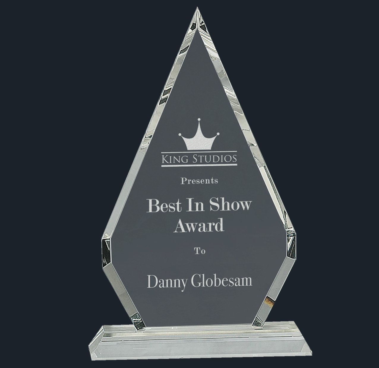 Crystal Diamond on Clear Pedestal Base - Celebrate Prints