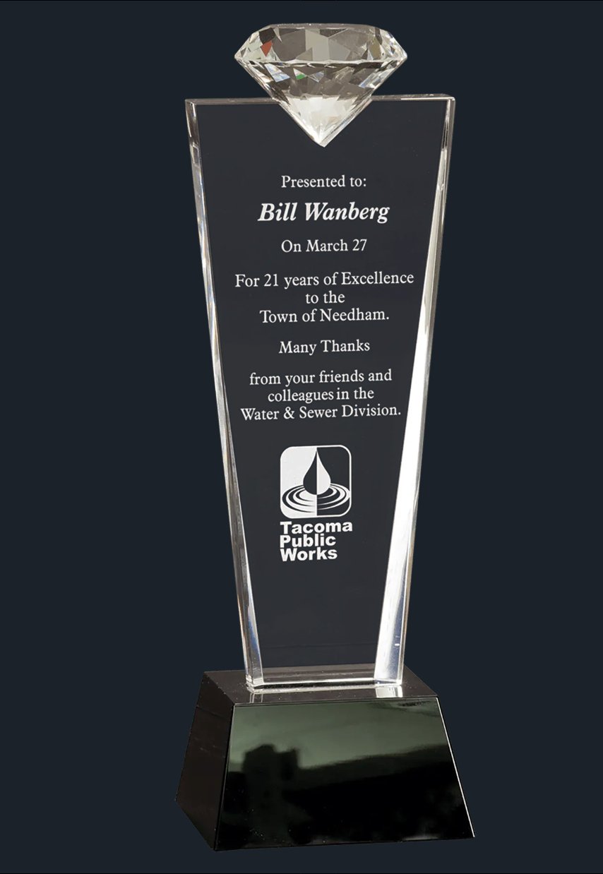 Crystal Diamond Top Award on Black Pedestal Base - Celebrate Prints