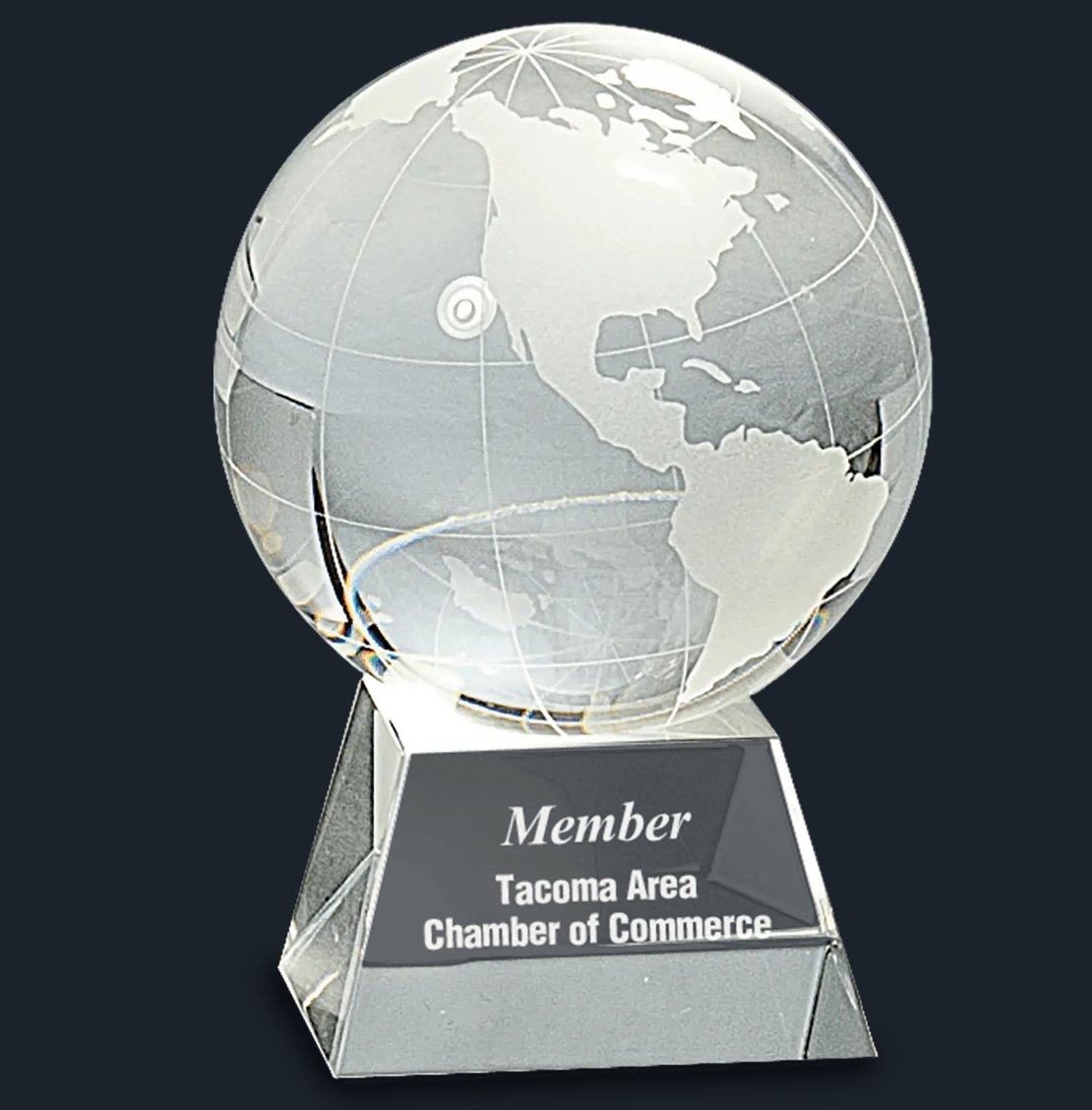 Crystal Globe on Clear Base - Celebrate Prints