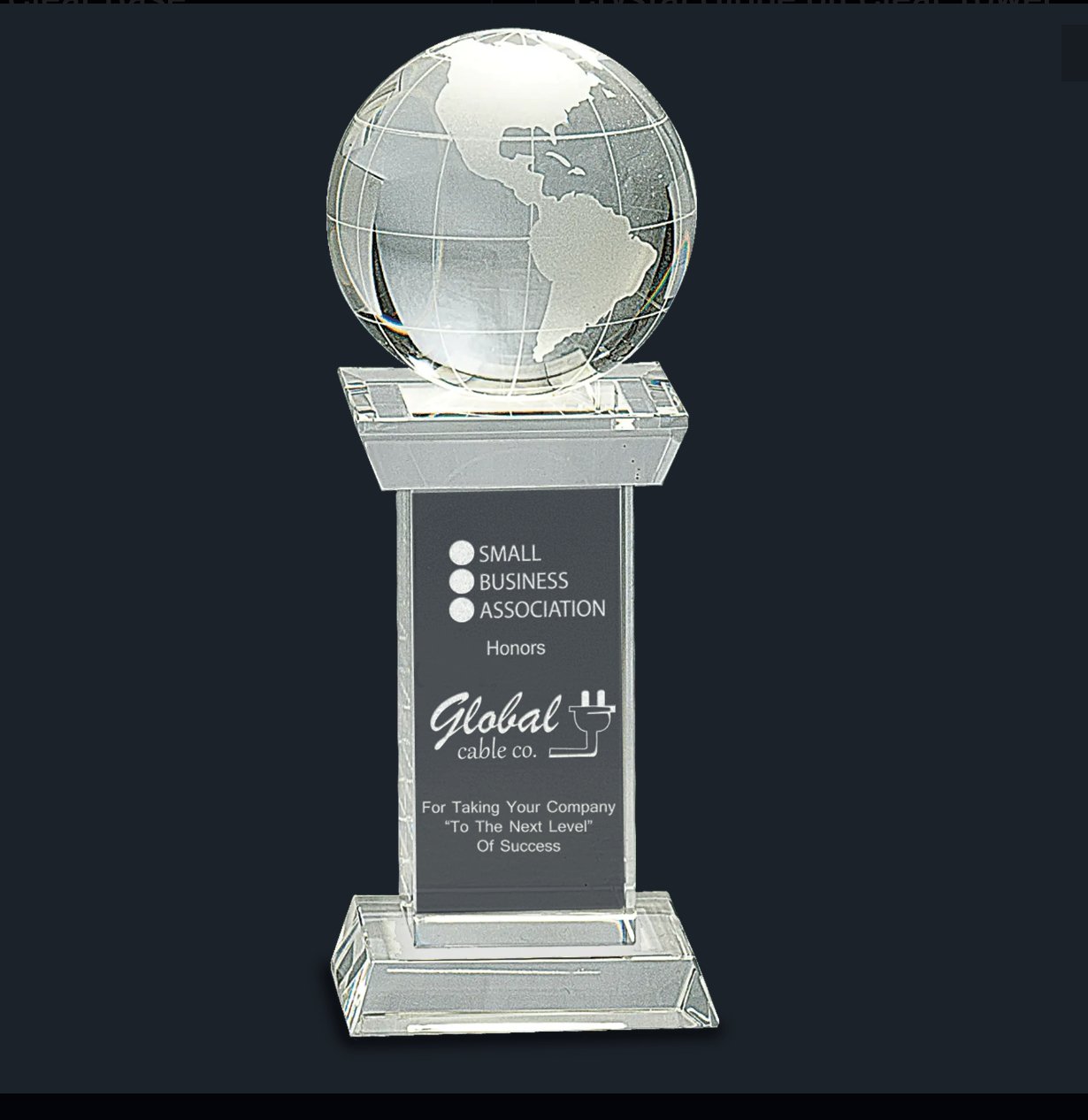 Crystal Globe on Clear Tower - Celebrate Prints