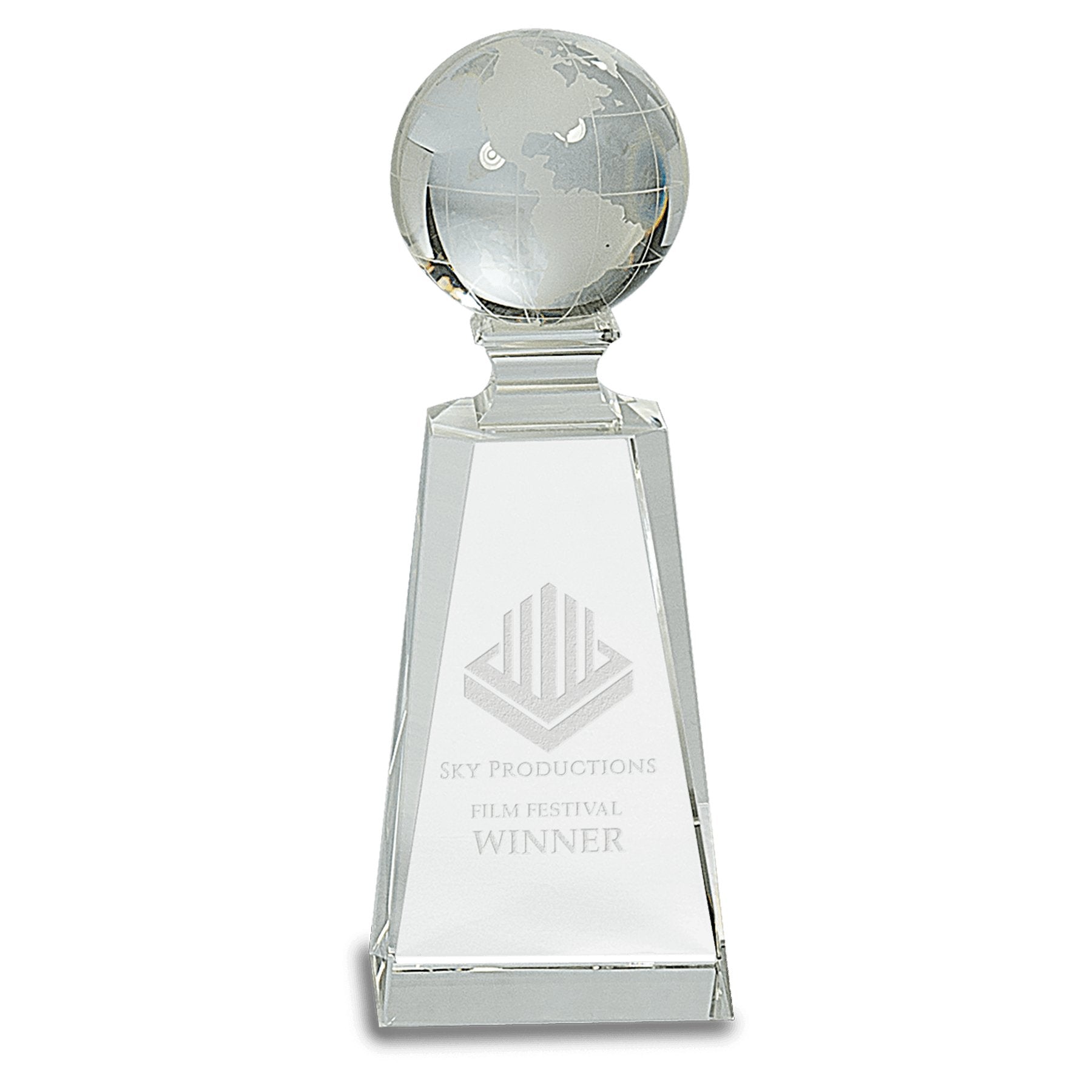 Crystal Globe on Clear Tower - Celebrate Prints