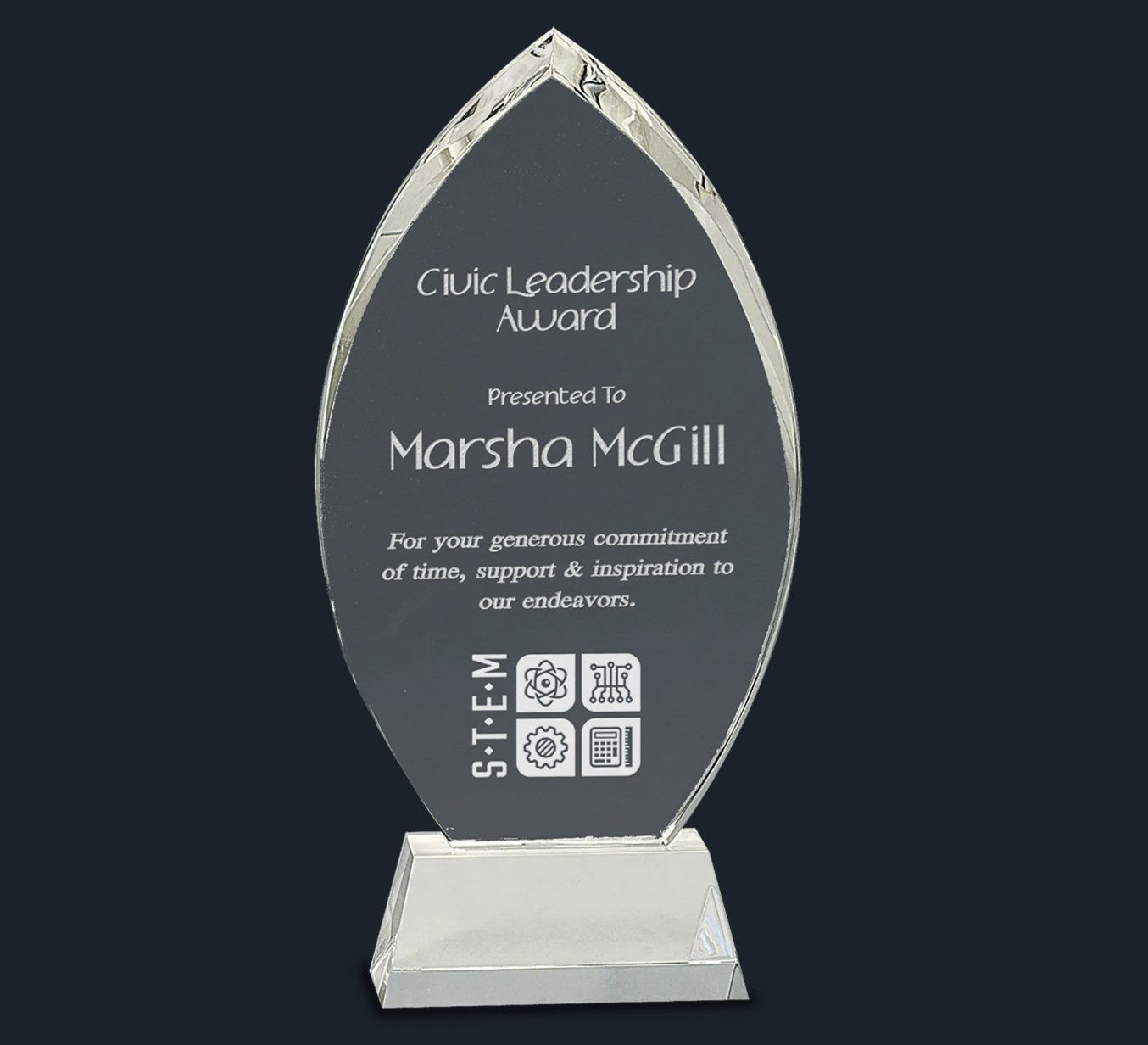 Crystal Oval on Clear Base - Celebrate Prints