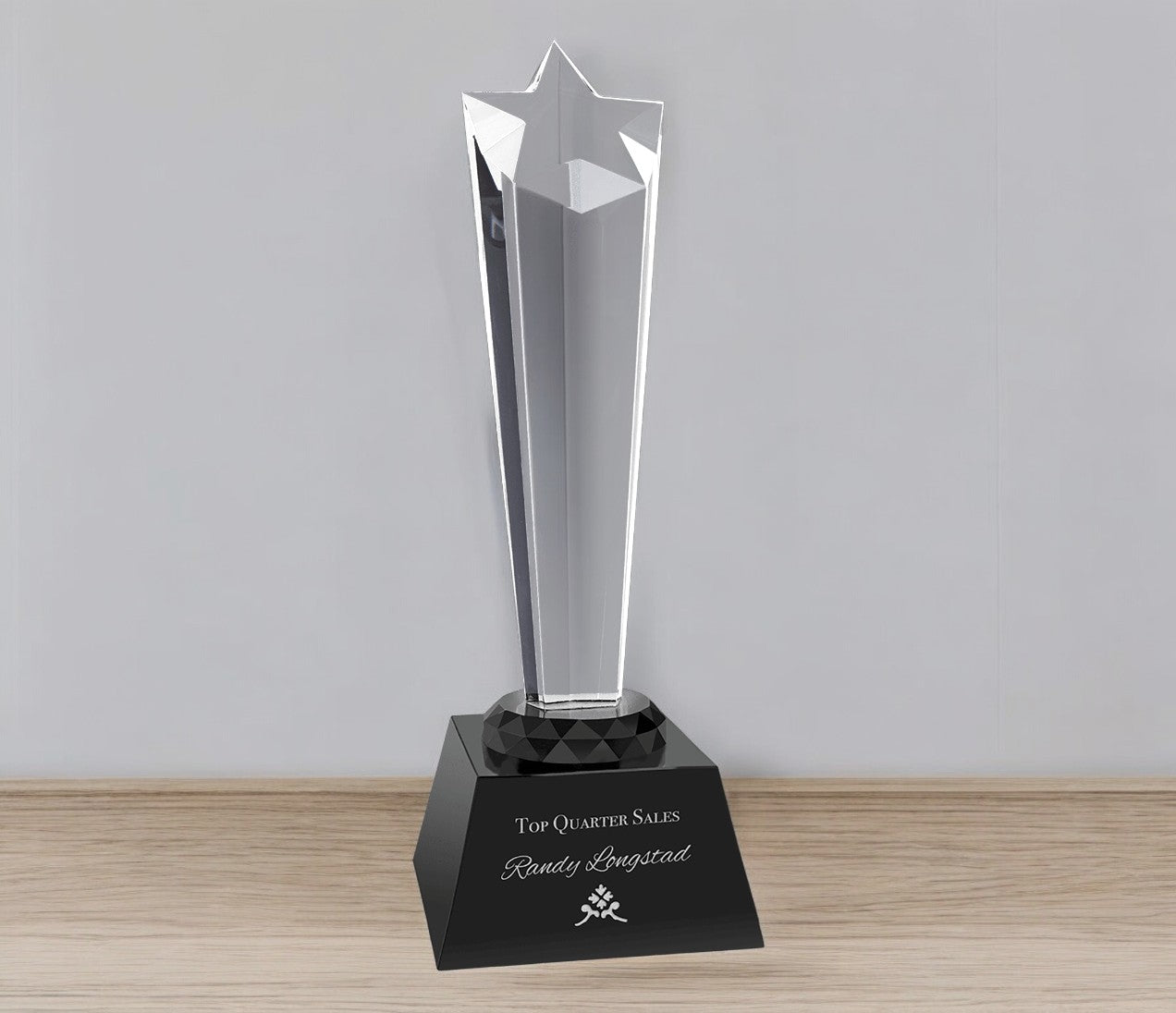 Crystal Rising Star with Clear or Black Base - Celebrate Prints