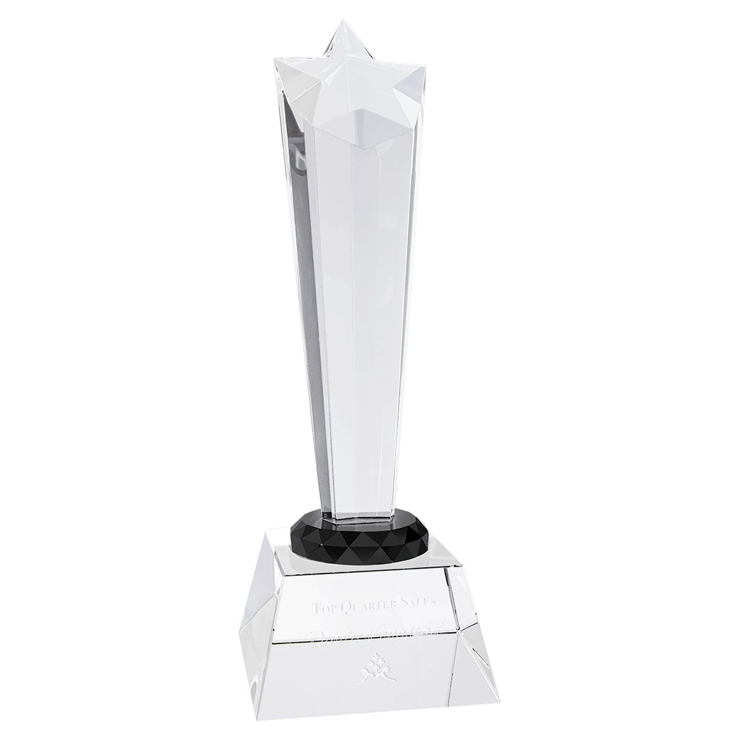 Crystal Rising Star with Clear or Black Base - Celebrate Prints