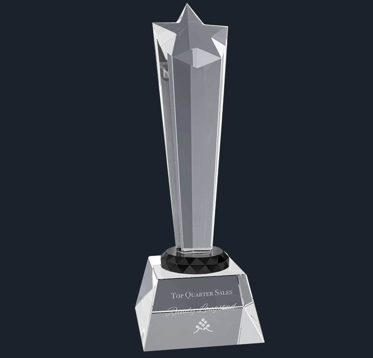 Crystal Rising Star with Clear or Black Base - Celebrate Prints